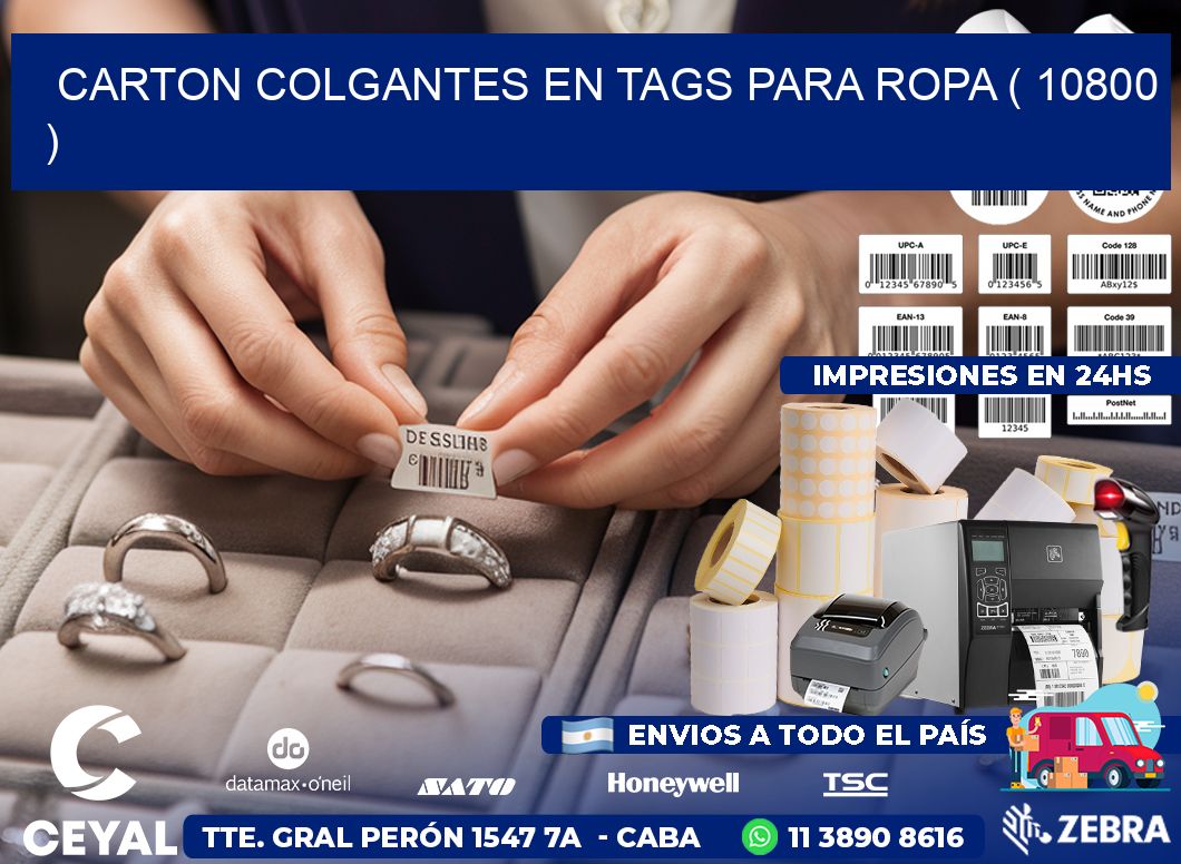 CARTON COLGANTES EN TAGS PARA ROPA ( 10800 )
