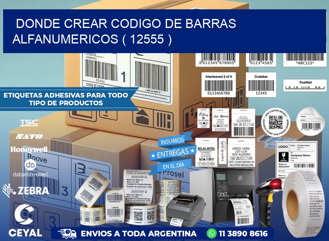 DONDE CREAR CODIGO DE BARRAS ALFANUMERICOS ( 12555 )
