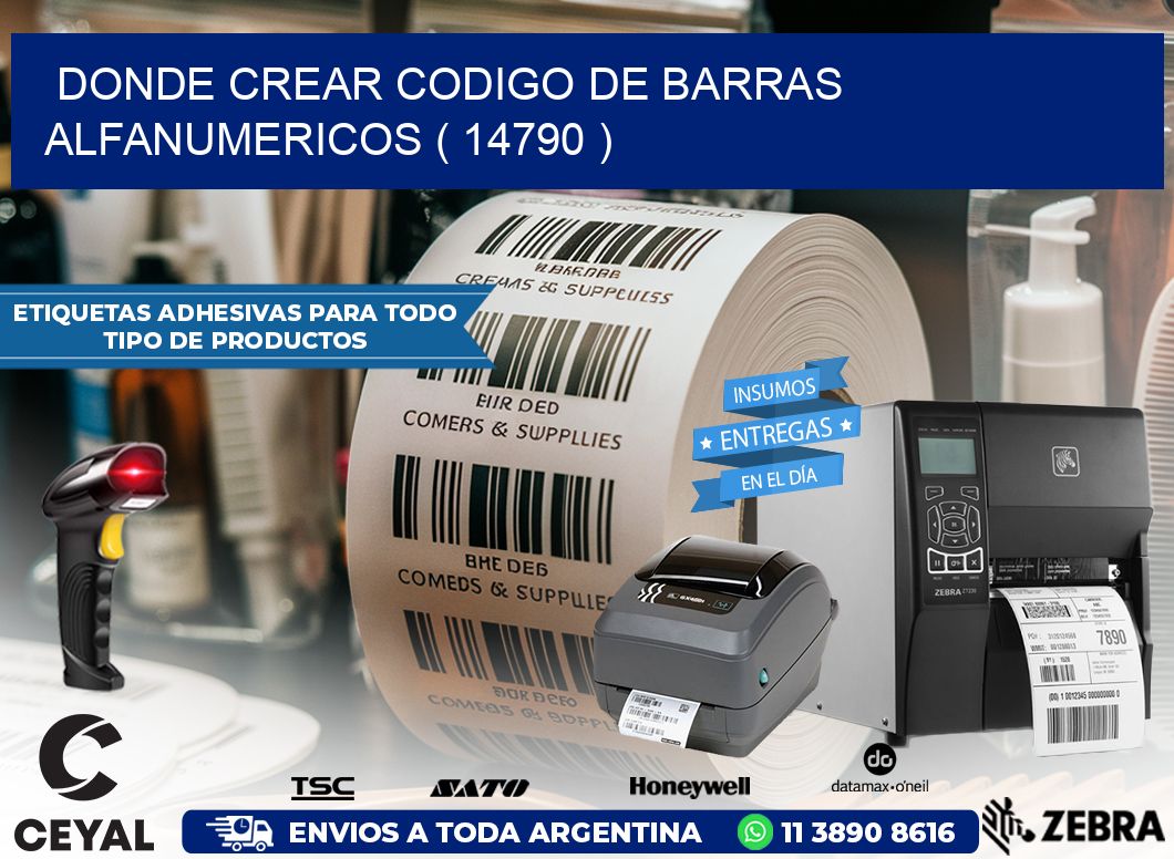 DONDE CREAR CODIGO DE BARRAS ALFANUMERICOS ( 14790 )