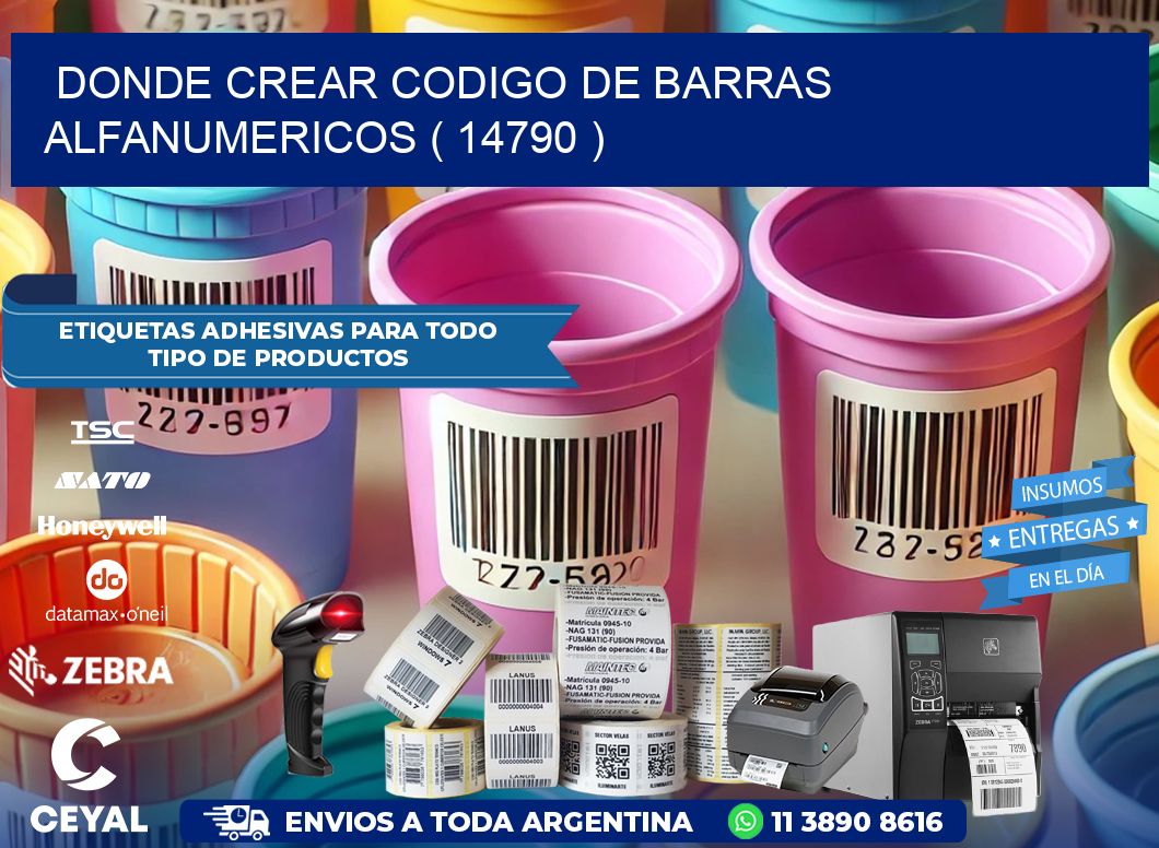DONDE CREAR CODIGO DE BARRAS ALFANUMERICOS ( 14790 )