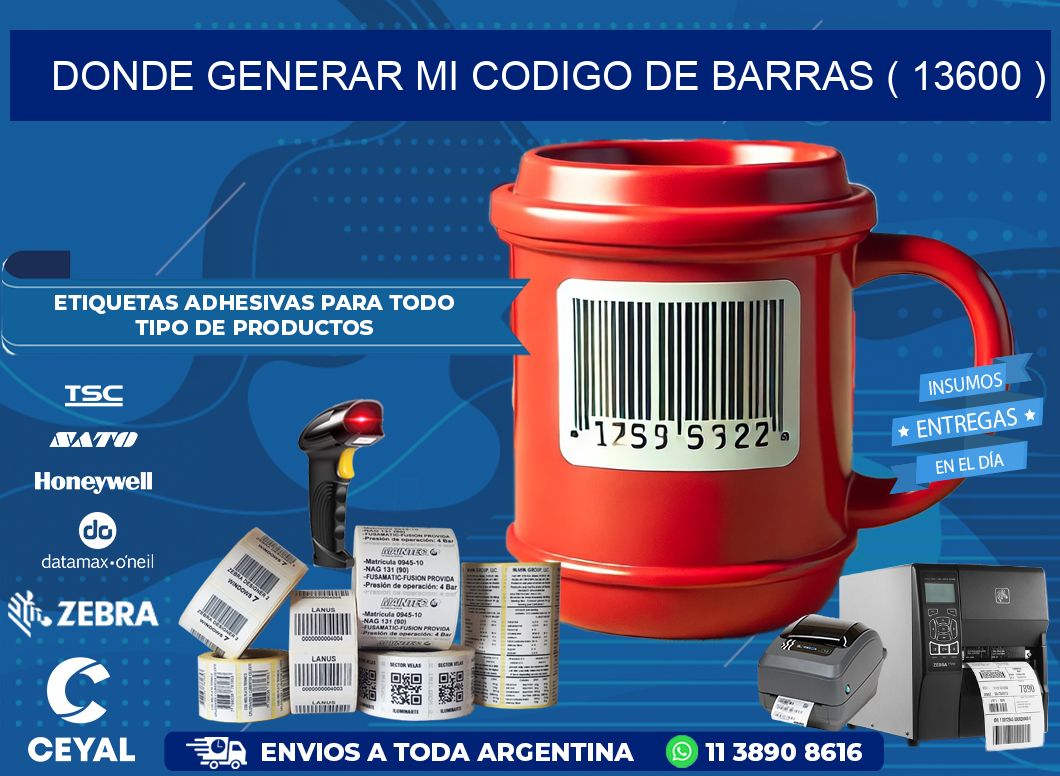 DONDE GENERAR MI CODIGO DE BARRAS ( 13600 )