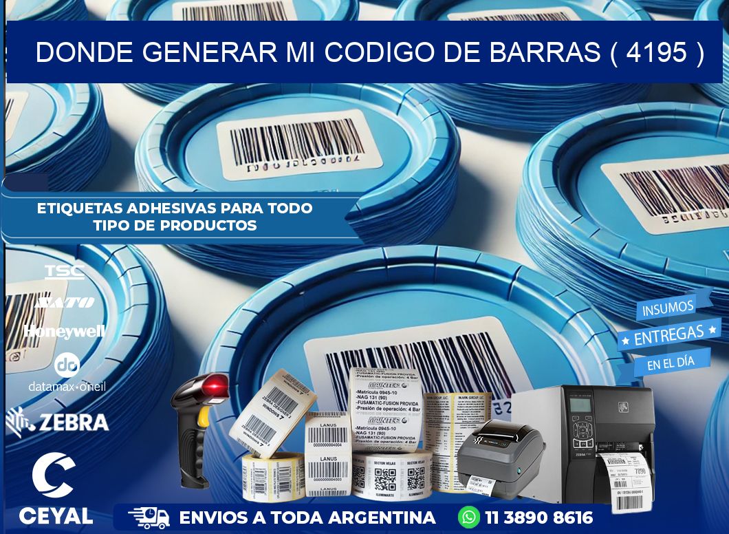 DONDE GENERAR MI CODIGO DE BARRAS ( 4195 )
