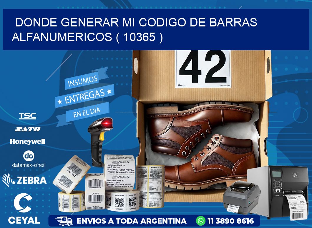 DONDE GENERAR MI CODIGO DE BARRAS ALFANUMERICOS ( 10365 )