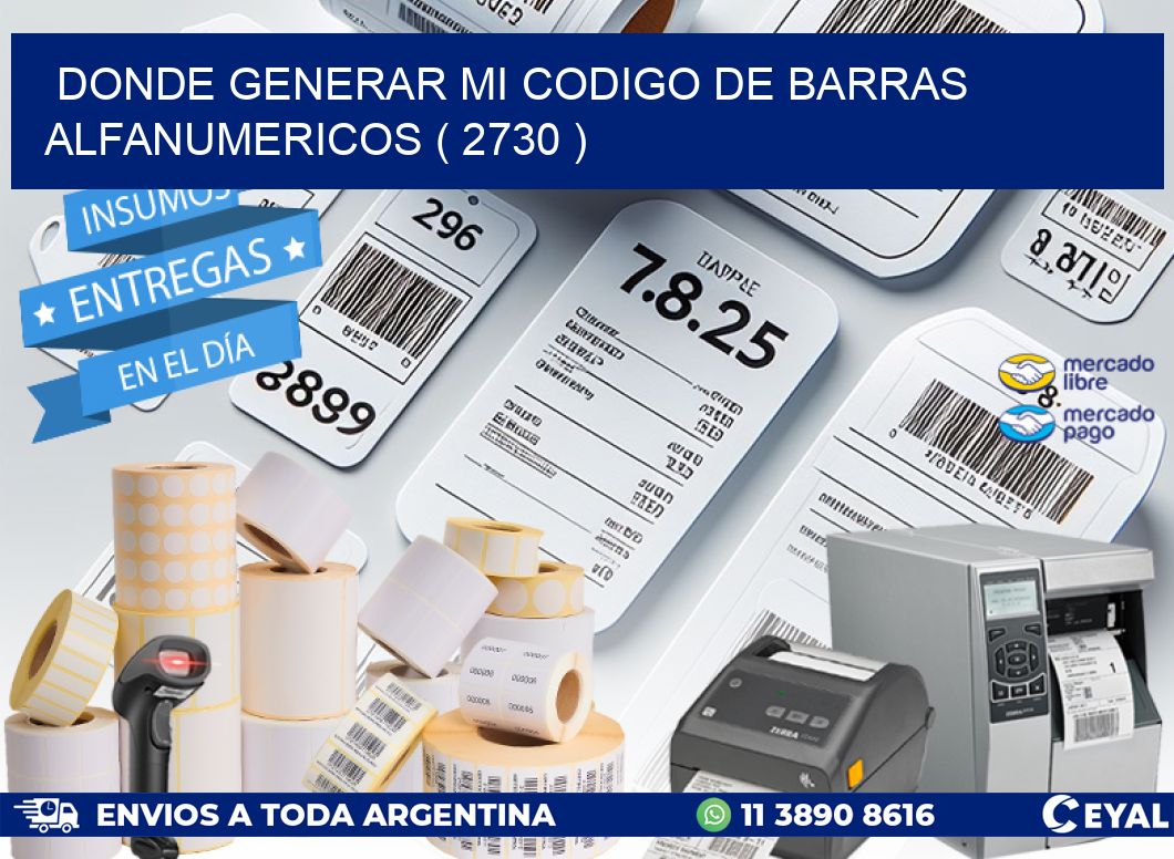DONDE GENERAR MI CODIGO DE BARRAS ALFANUMERICOS ( 2730 )