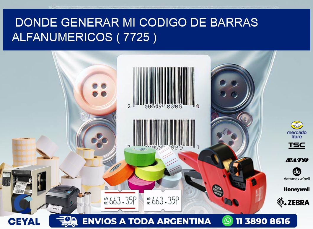 DONDE GENERAR MI CODIGO DE BARRAS ALFANUMERICOS ( 7725 )