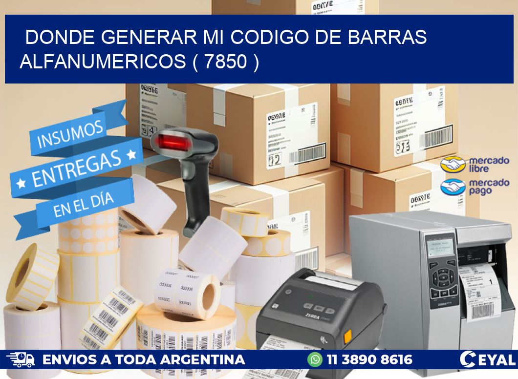 DONDE GENERAR MI CODIGO DE BARRAS ALFANUMERICOS ( 7850 )