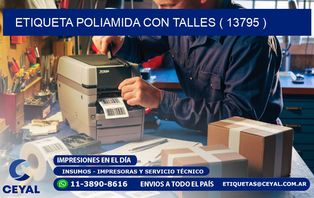 ETIQUETA POLIAMIDA CON TALLES ( 13795 )