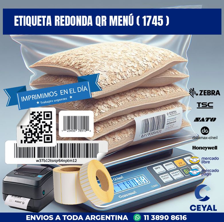 ETIQUETA REDONDA QR MENÚ ( 1745 )