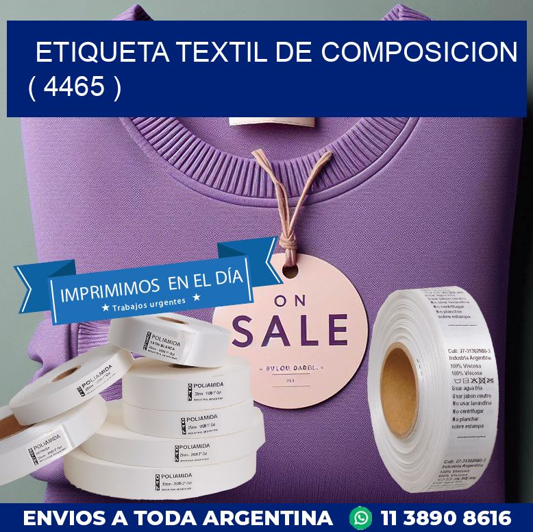 ETIQUETA TEXTIL DE COMPOSICION ( 4465 )