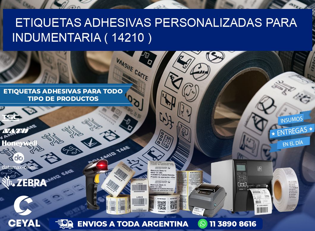 ETIQUETAS ADHESIVAS PERSONALIZADAS PARA INDUMENTARIA ( 14210 )