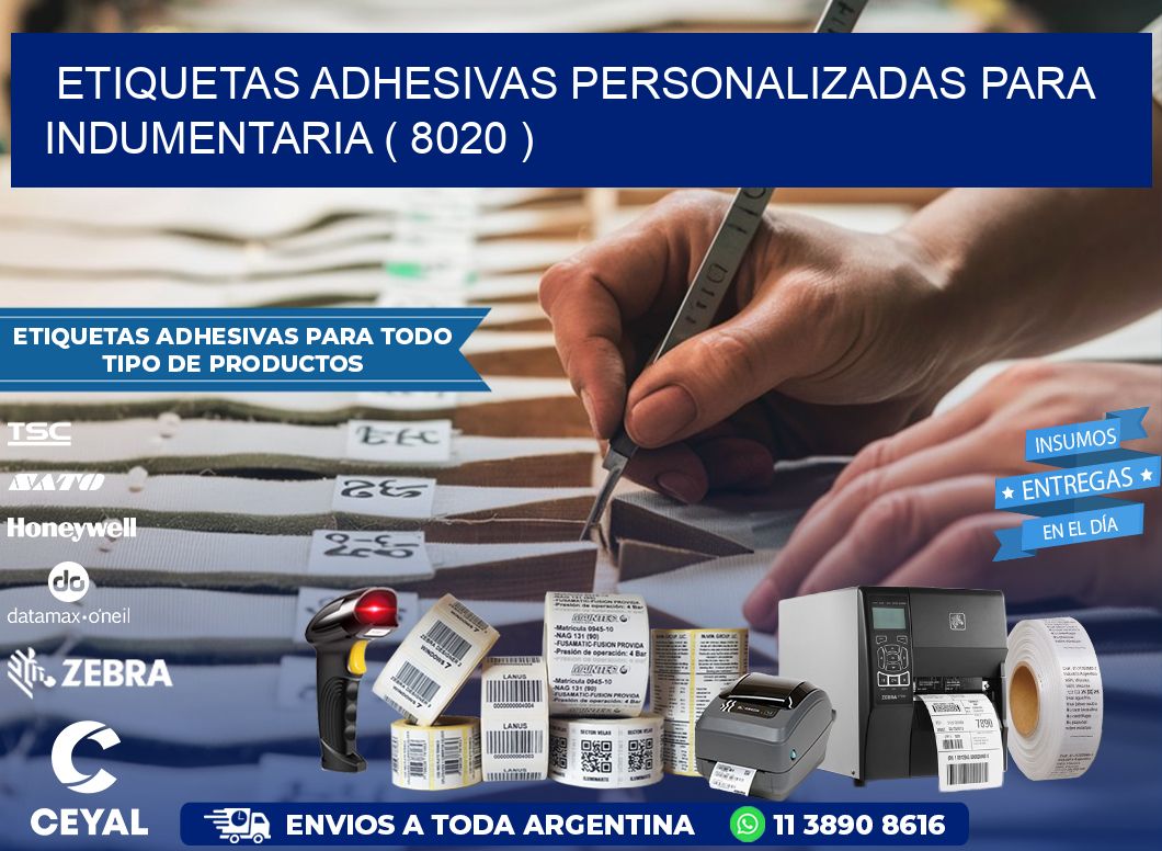 ETIQUETAS ADHESIVAS PERSONALIZADAS PARA INDUMENTARIA ( 8020 )