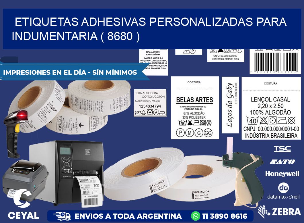 ETIQUETAS ADHESIVAS PERSONALIZADAS PARA INDUMENTARIA ( 8680 )