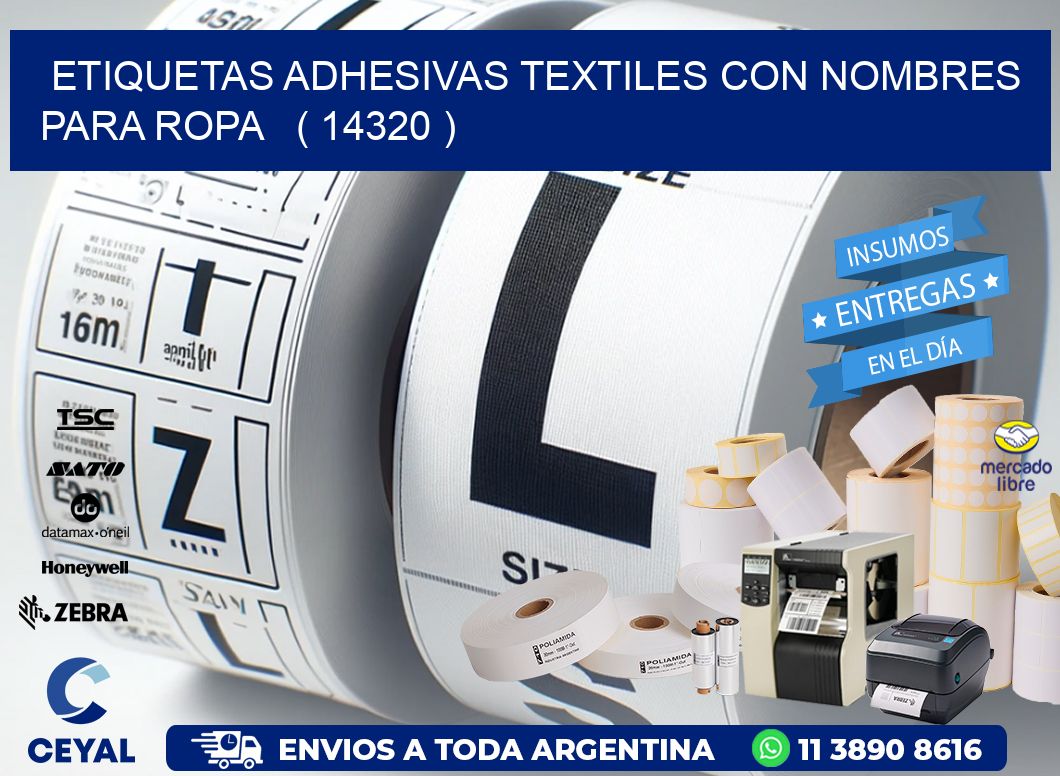 ETIQUETAS ADHESIVAS TEXTILES CON NOMBRES PARA ROPA   ( 14320 )