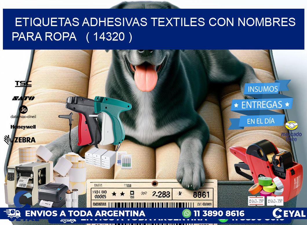 ETIQUETAS ADHESIVAS TEXTILES CON NOMBRES PARA ROPA   ( 14320 )
