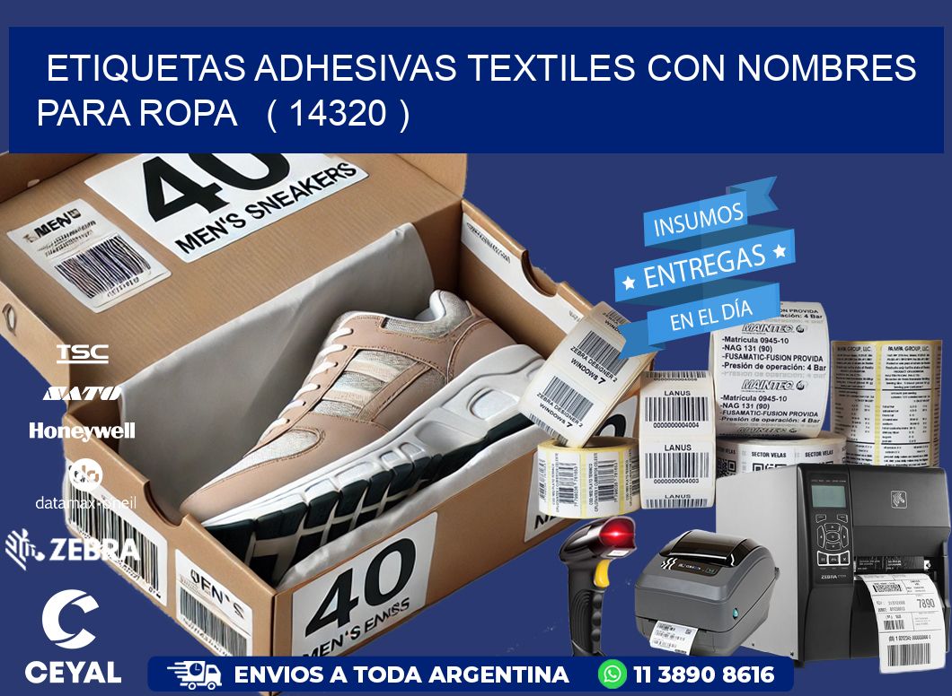 ETIQUETAS ADHESIVAS TEXTILES CON NOMBRES PARA ROPA   ( 14320 )