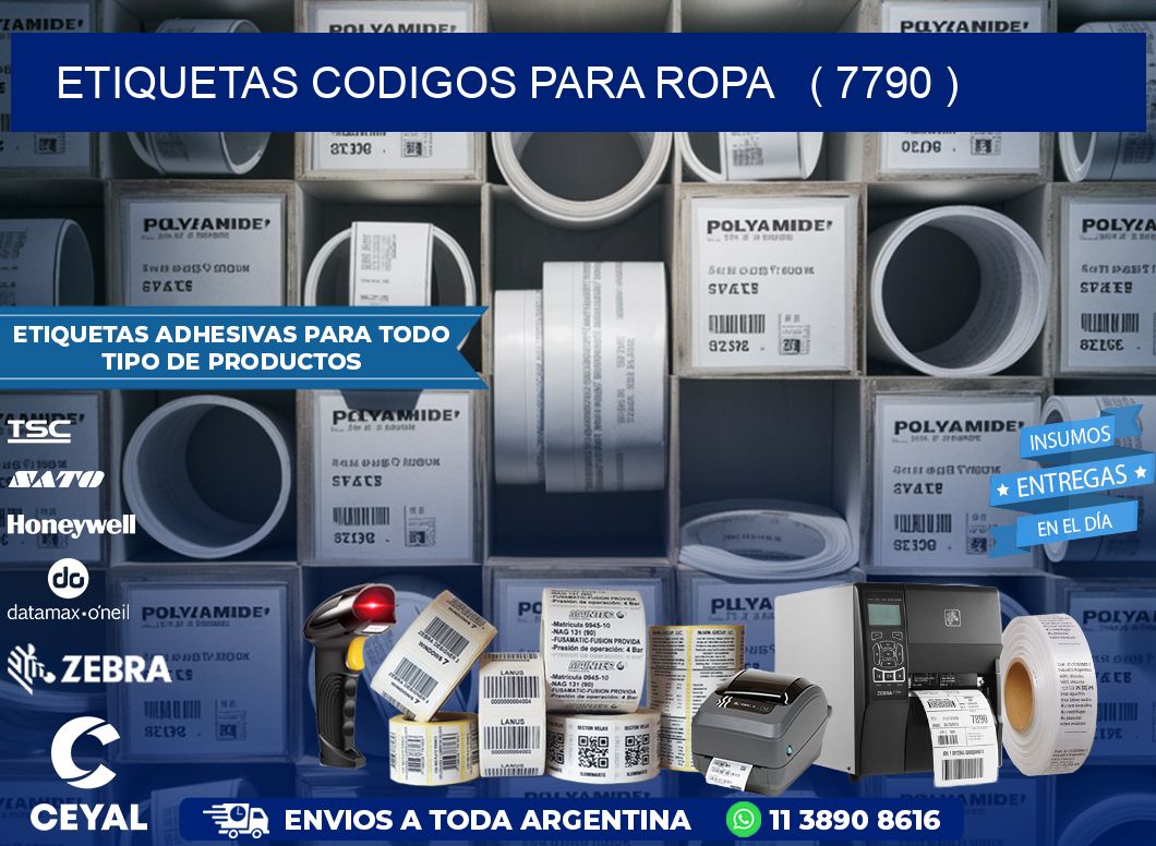 ETIQUETAS CODIGOS PARA ROPA   ( 7790 )