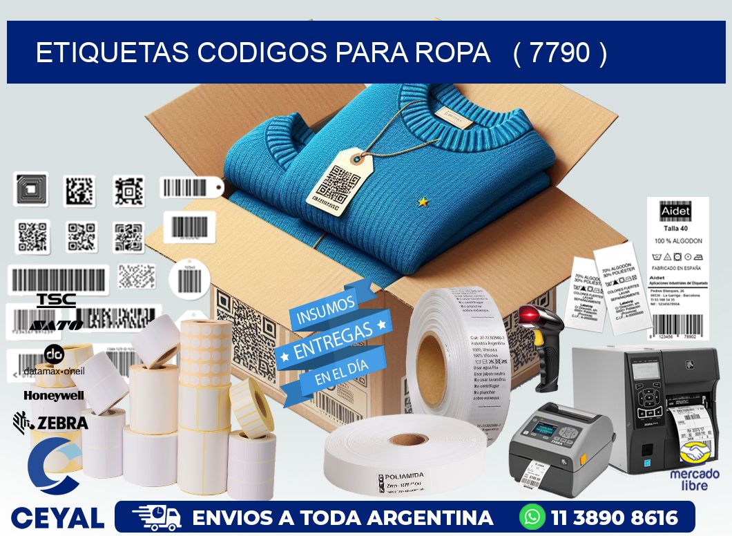 ETIQUETAS CODIGOS PARA ROPA   ( 7790 )