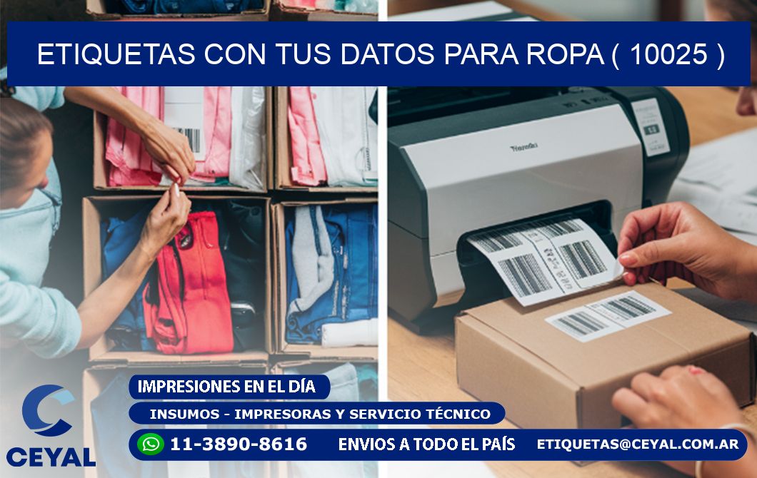 ETIQUETAS CON TUS DATOS PARA ROPA ( 10025 )