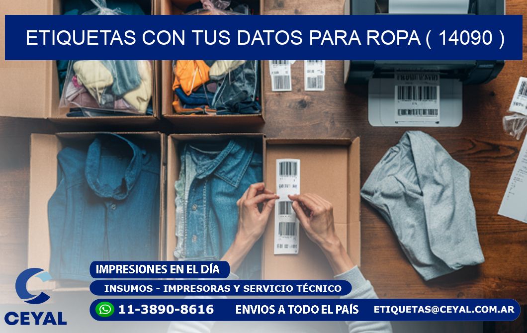 ETIQUETAS CON TUS DATOS PARA ROPA ( 14090 )