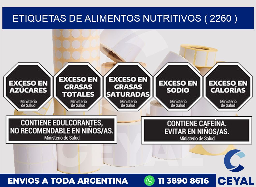 ETIQUETAS DE ALIMENTOS NUTRITIVOS ( 2260 )