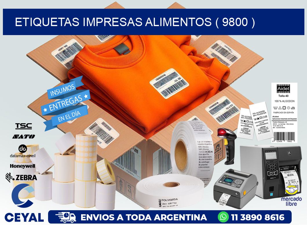 ETIQUETAS IMPRESAS ALIMENTOS ( 9800 )