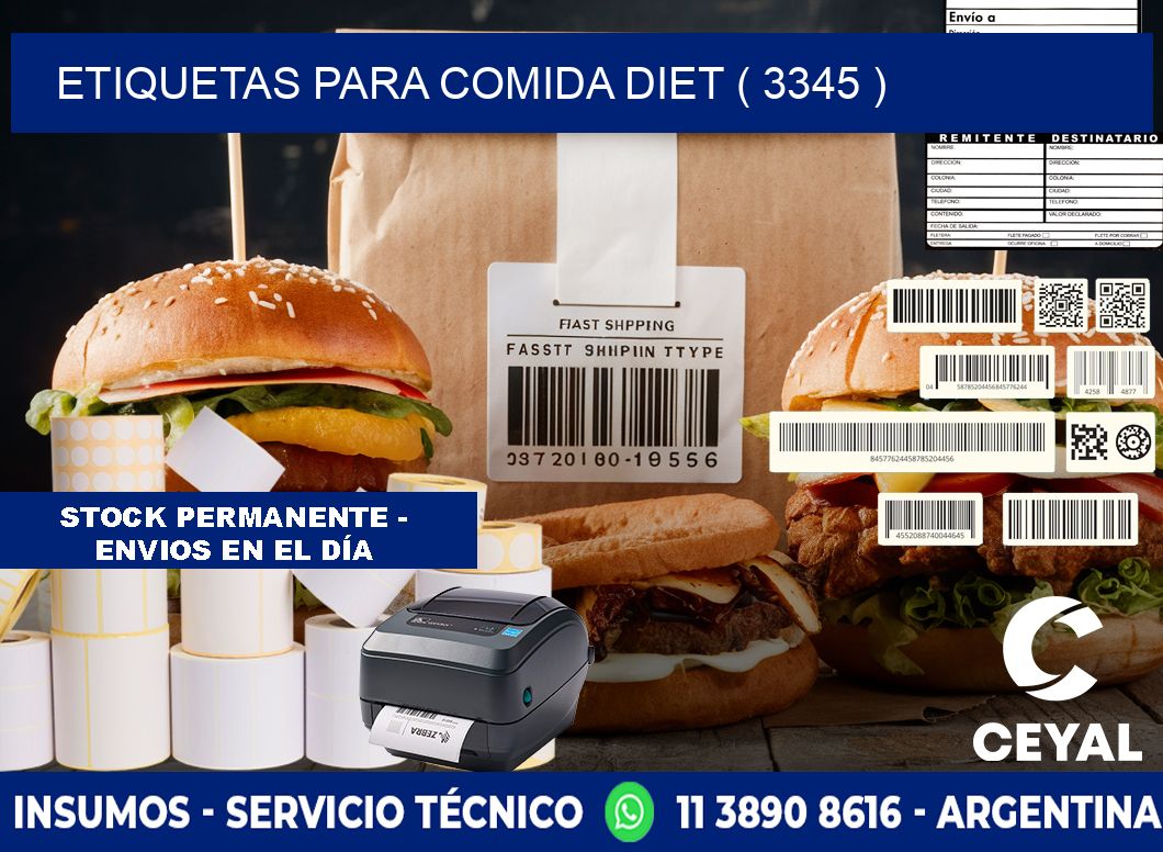 ETIQUETAS PARA COMIDA DIET ( 3345 )