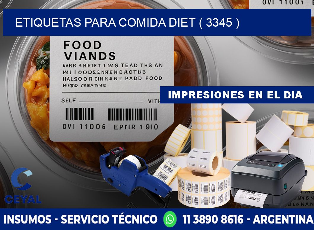 ETIQUETAS PARA COMIDA DIET ( 3345 )