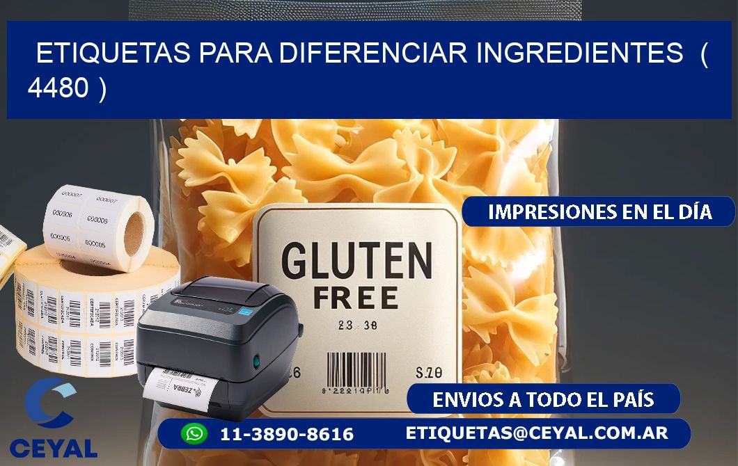 ETIQUETAS PARA DIFERENCIAR INGREDIENTES  ( 4480 )