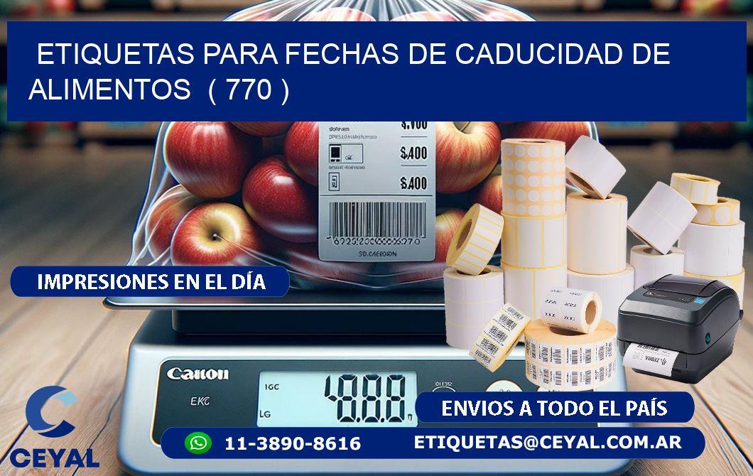 ETIQUETAS PARA FECHAS DE CADUCIDAD DE ALIMENTOS  ( 770 )