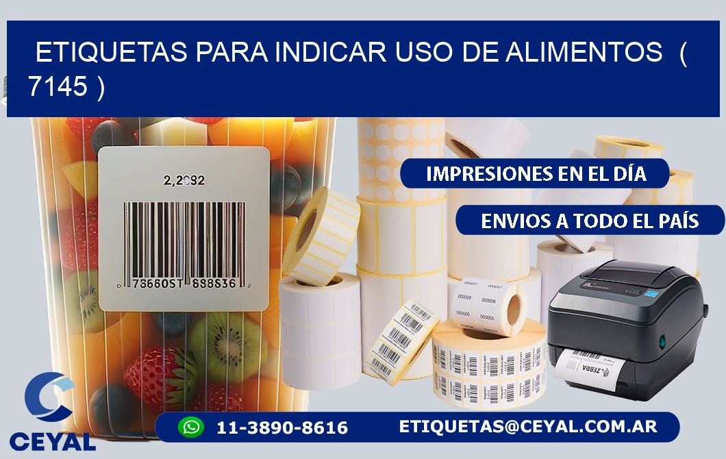ETIQUETAS PARA INDICAR USO DE ALIMENTOS  ( 7145 )