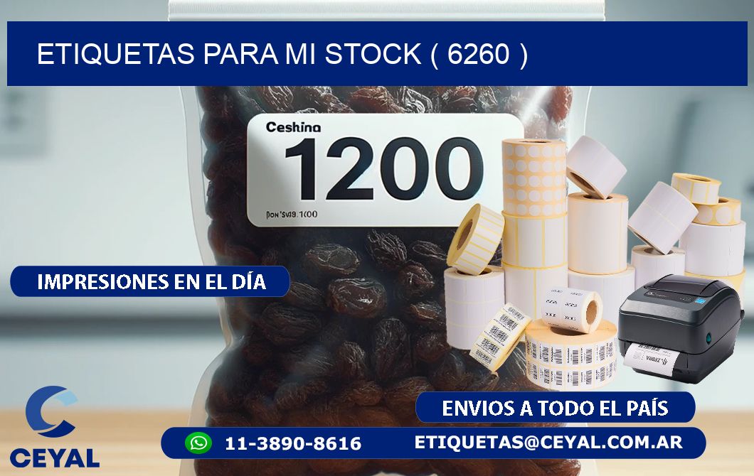 ETIQUETAS PARA MI STOCK ( 6260 )