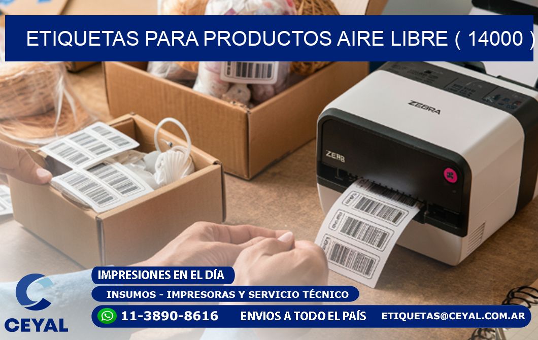 ETIQUETAS PARA PRODUCTOS AIRE LIBRE ( 14000 )