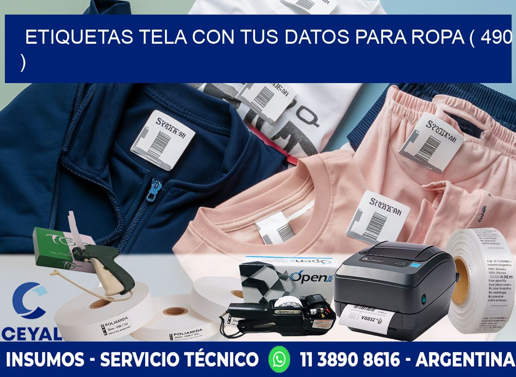 ETIQUETAS TELA CON TUS DATOS PARA ROPA ( 490 )