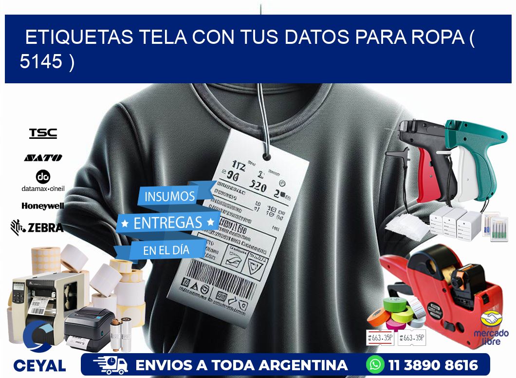 ETIQUETAS TELA CON TUS DATOS PARA ROPA ( 5145 )
