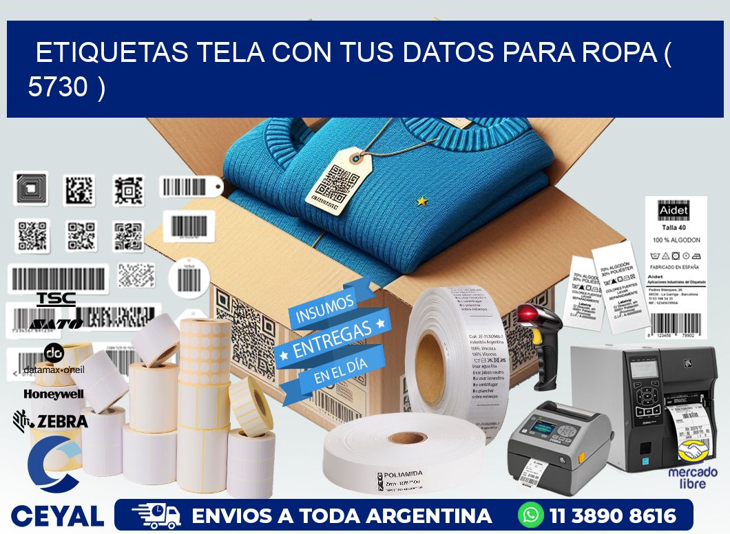 ETIQUETAS TELA CON TUS DATOS PARA ROPA ( 5730 )