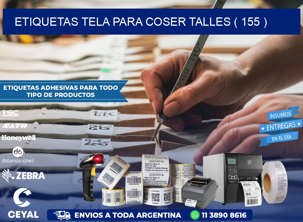 ETIQUETAS TELA PARA COSER TALLES ( 155 )