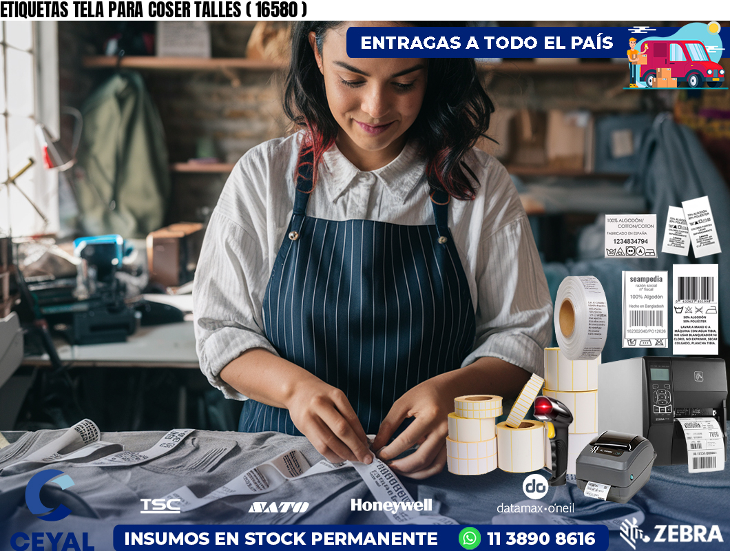 ETIQUETAS TELA PARA COSER TALLES ( 16580 )