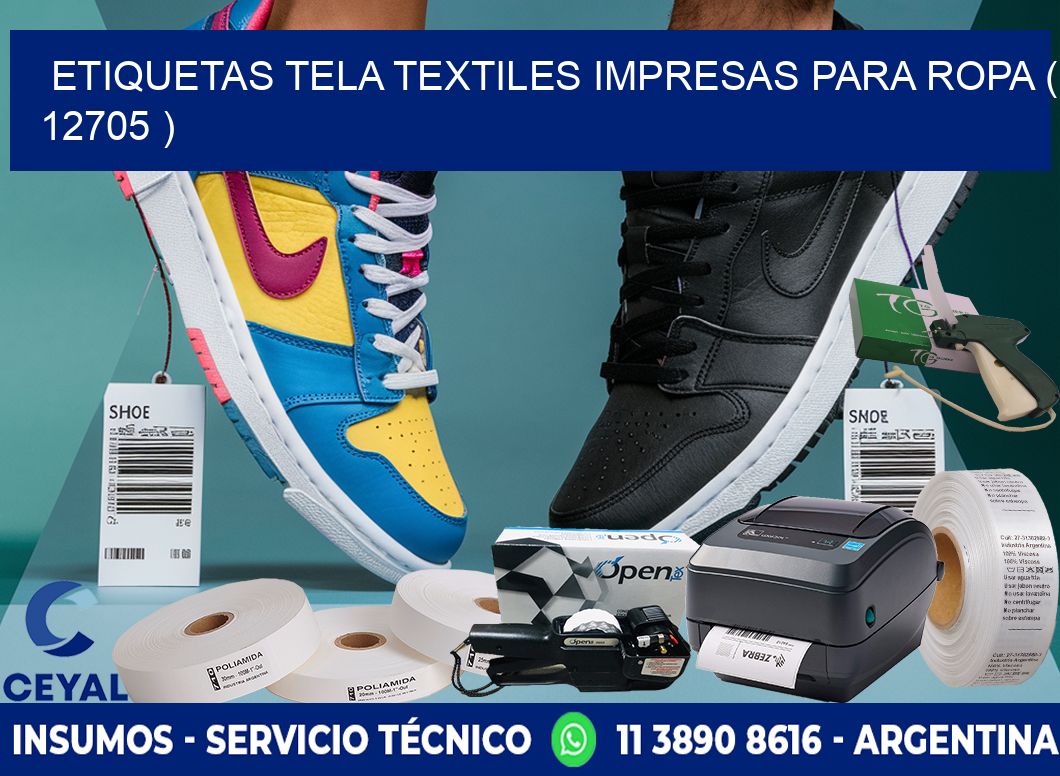 ETIQUETAS TELA TEXTILES IMPRESAS PARA ROPA ( 12705 )