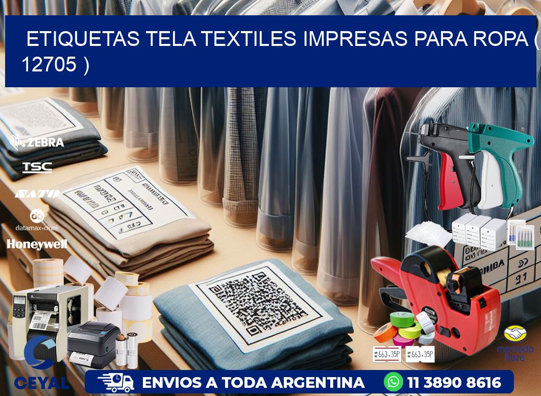 ETIQUETAS TELA TEXTILES IMPRESAS PARA ROPA ( 12705 )