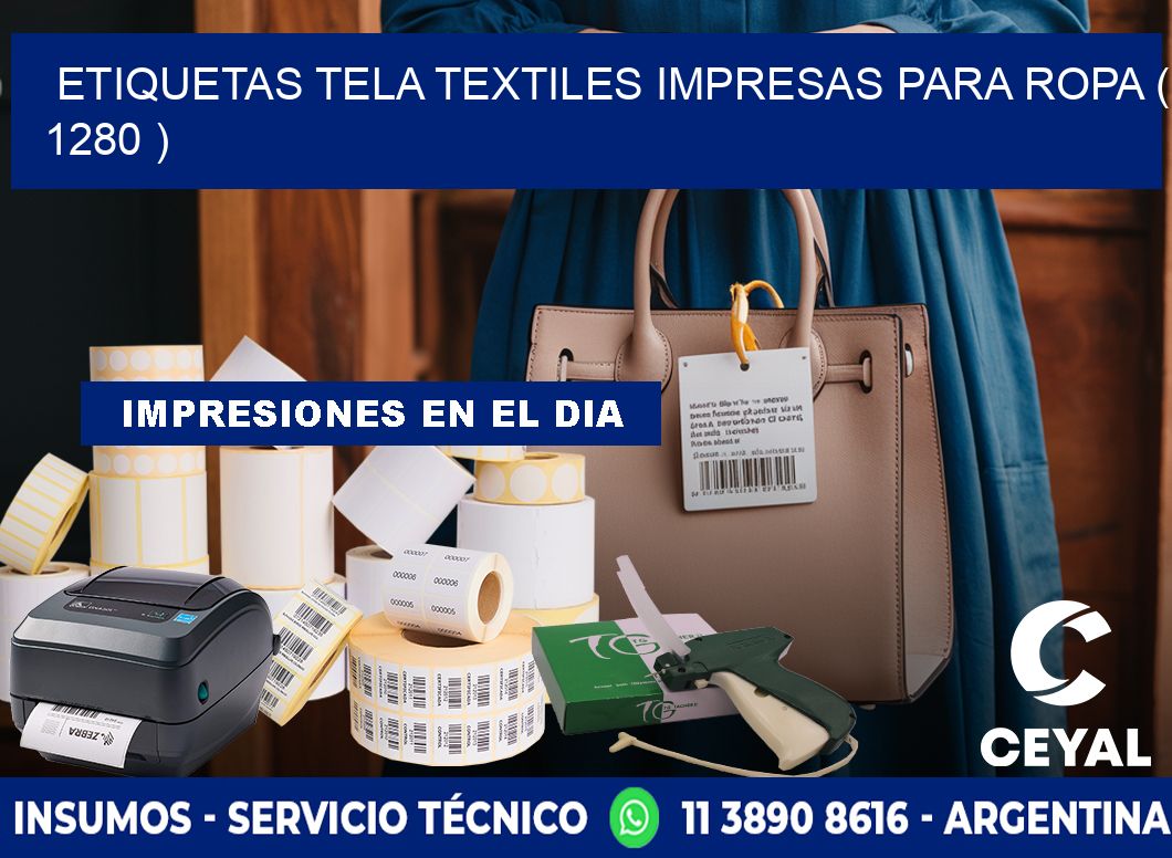 ETIQUETAS TELA TEXTILES IMPRESAS PARA ROPA ( 1280 )