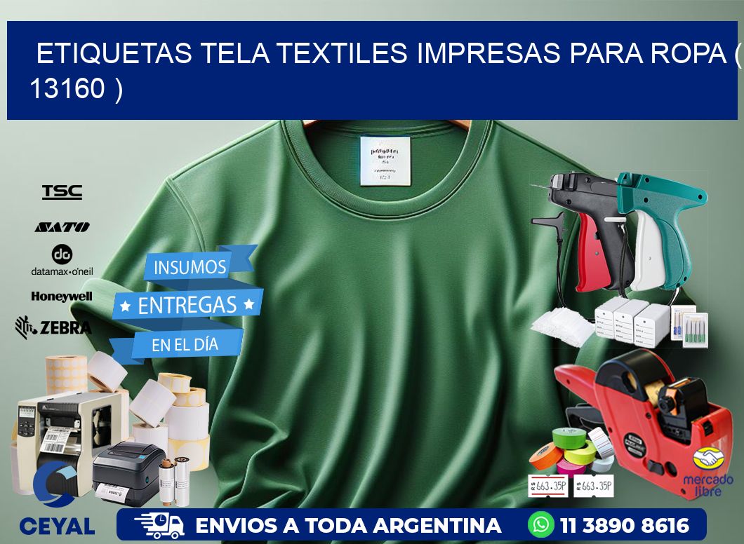 ETIQUETAS TELA TEXTILES IMPRESAS PARA ROPA ( 13160 )
