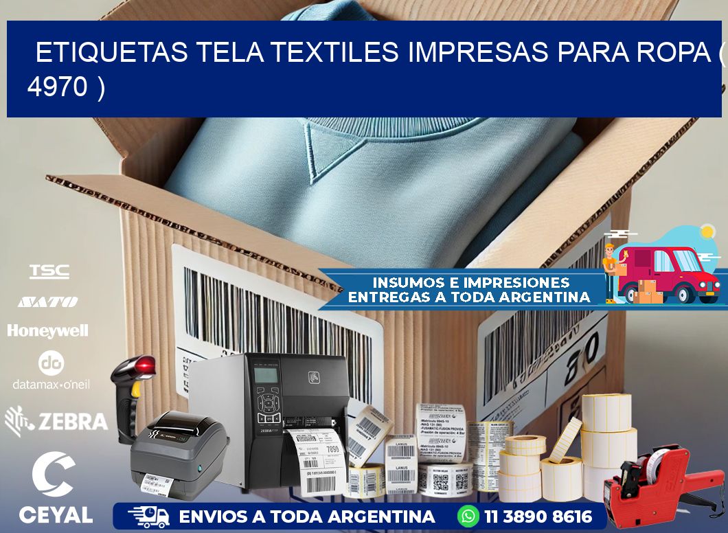 ETIQUETAS TELA TEXTILES IMPRESAS PARA ROPA ( 4970 )