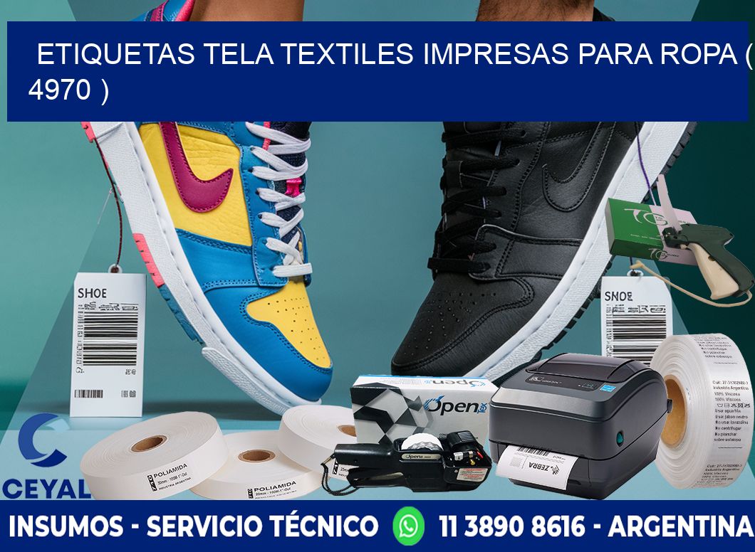 ETIQUETAS TELA TEXTILES IMPRESAS PARA ROPA ( 4970 )
