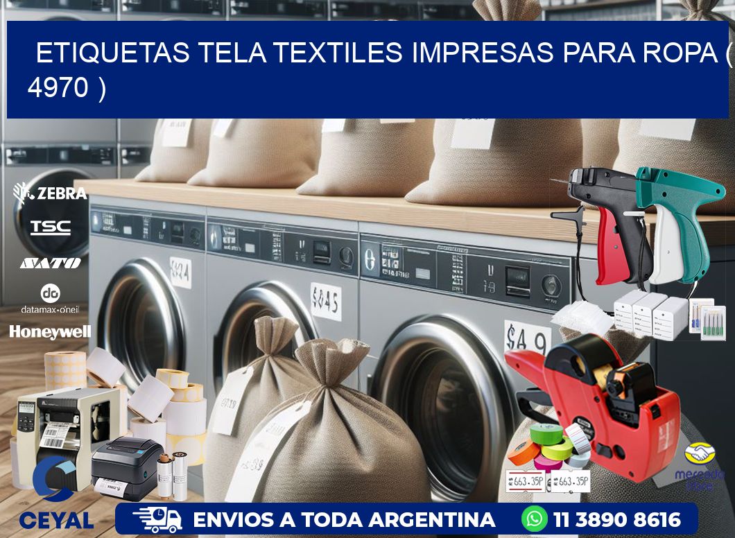 ETIQUETAS TELA TEXTILES IMPRESAS PARA ROPA ( 4970 )