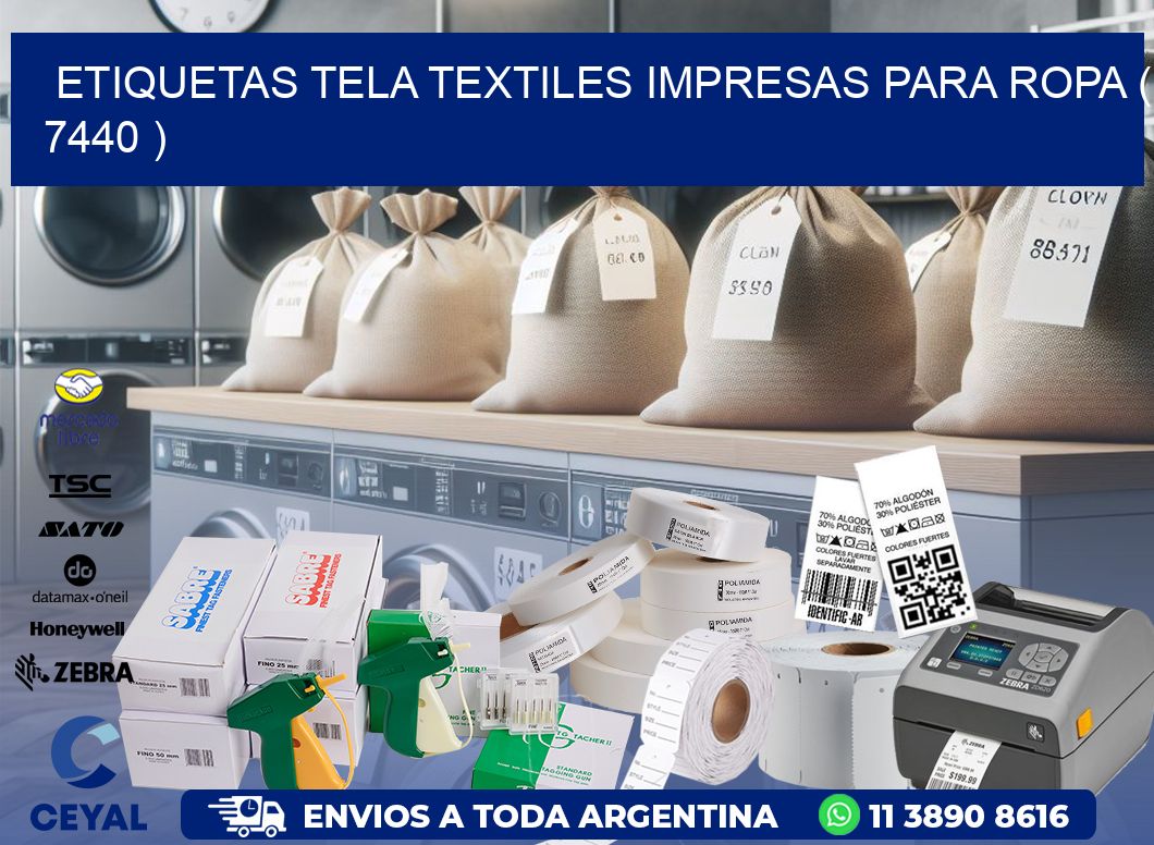 ETIQUETAS TELA TEXTILES IMPRESAS PARA ROPA ( 7440 )