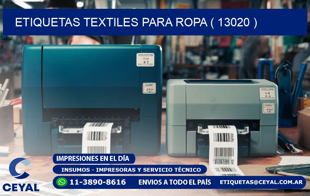 ETIQUETAS TEXTILES PARA ROPA ( 13020 )