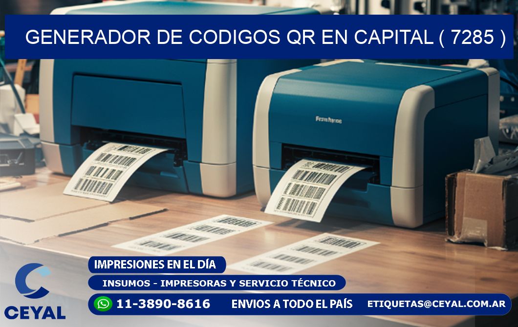 GENERADOR DE CODIGOS QR EN CAPITAL ( 7285 )