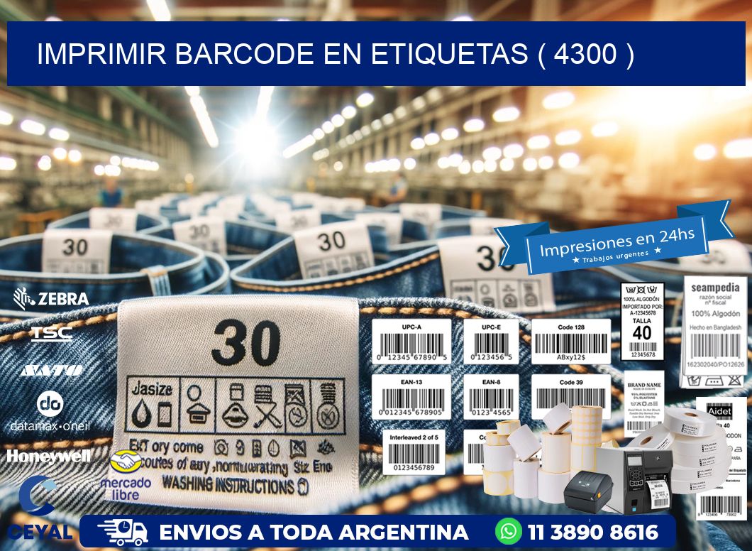 IMPRIMIR BARCODE EN ETIQUETAS ( 4300 )