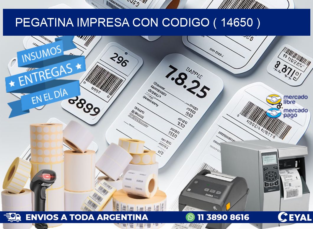 PEGATINA IMPRESA CON CODIGO ( 14650 )