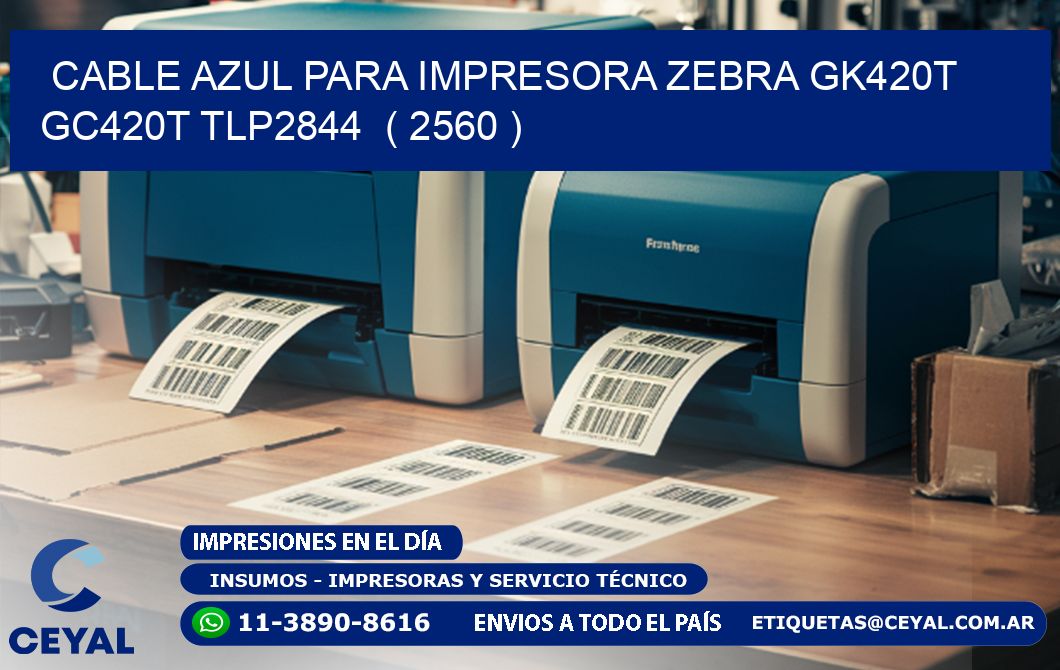 cable azul para impresora zebra GK420T GC420T TLP2844  ( 2560 )